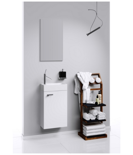 Комплект мебели: тумба с раковиной + зеркало Aqwella Y (Mb-L.00.04) 40х20 подвесной цвет белый - фото 2