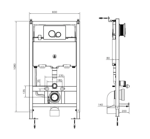 Инсталляция для унитаза с кнопкой смыва Arrow AKB1051 - фото 3