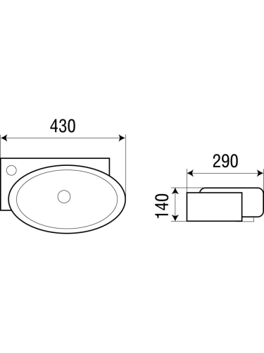 Раковина из сантехнического фаянса WeltWasser WW SK 10000003874 40х30 подвесная цвет белый 1 отверстие под смеситель - фото 3
