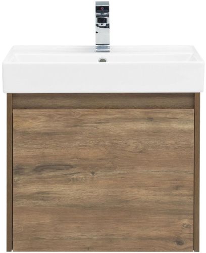 Комплект мебели: тумба с раковиной + зеркало Aquanet Nova Lite 00254215 61x46x137 напольный/подвесной цвет коричневый - фото 3