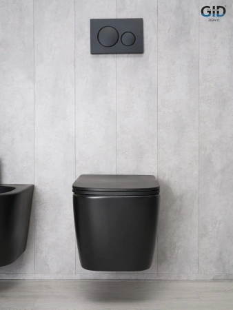 Унитаз подвесной Gid Cuadrado 62255Y черный с сиденьем микролифт безободковый