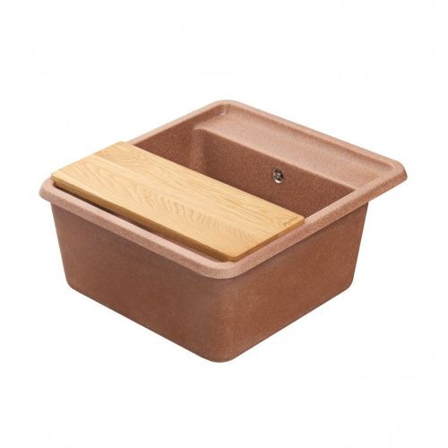 Кухонная мойка Aquaton Беллис 1A724932BS270 55х50 цвет коричневый поверхность матовая - фото 5