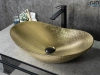 Раковина керамическая Gid Lago 53340 60х40 накладная цвет золото без отверстий под смеситель