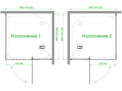 Душевой уголок Royal Bath HPVD RB100HPVD-T-BL 100х100 стекло прозрачное профиль черный без поддона - фото 4