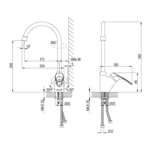 Смеситель для кухни LeMark Omega LM3105C на мойку хром - фото 2