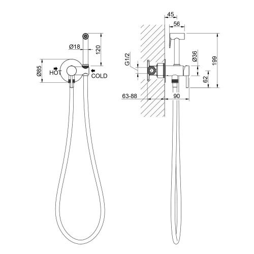 Смеситель с гигиеническим душем Timo Saona 2338/16SM встраиваемый в стену белый - фото 2
