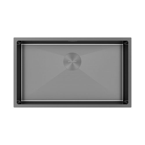 Кухонная мойка Paulmark NEXT 74 UNI PM217444-GM 75х45 цвет вороненая сталь поверхность брашированная