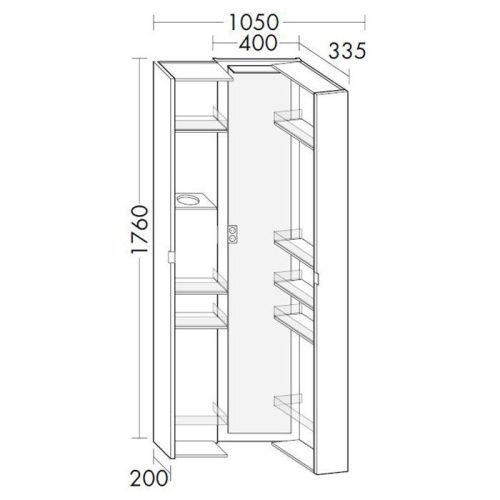 Шкаф-пенал Burgbad Sys30 шкафы HSHD040464 40х180 цвет белый - фото 2
