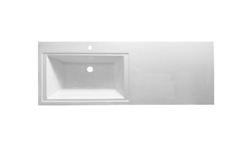 Раковина из искусственного камня Эстет Даллас ФР-00002166 130х50 накладная цвет белый 1 отверстие под смеситель - фото 3