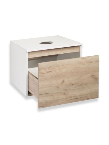 Тумба под раковину Runo БАРИ 00-00001374 60х50 подвесная цвет коричневый - фото 2