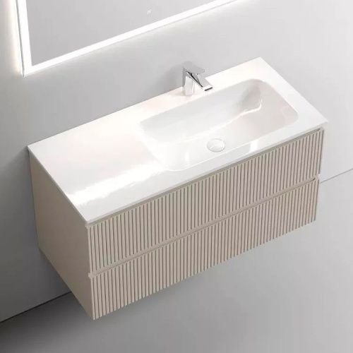 Тумба под раковину Sancos SNOB T SNT100RCE 100х40 подвесная цвет бежевый - фото 2