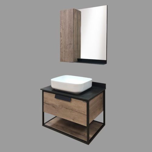 Тумба с раковиной Comforty Кёльн 00004149065CF 80х50 подвесная цвет коричневый - фото 5