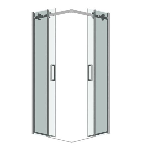 Душевой уголок Grossman Classic 300.K33.04.8080.10.00 80х80 стекло прозрачное профиль хром без поддона - фото 2