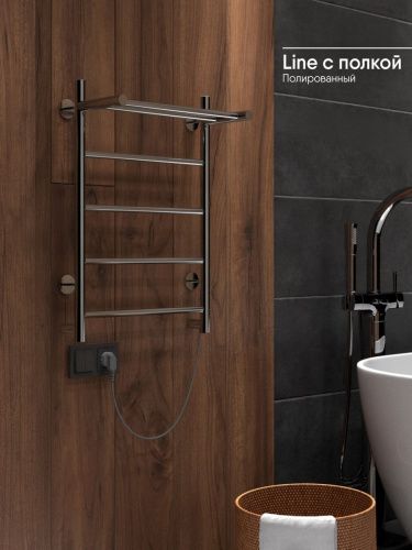 Полотенцесушитель электрический Indigo LINE с полкой LСLE60-40PR 45х60 хром - фото 3