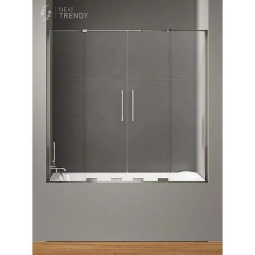 Душевая шторка на ванну New Trendy SMART EXK-4108 180х150 стекло прозрачное профиль хром ориентация универсальная - фото 2