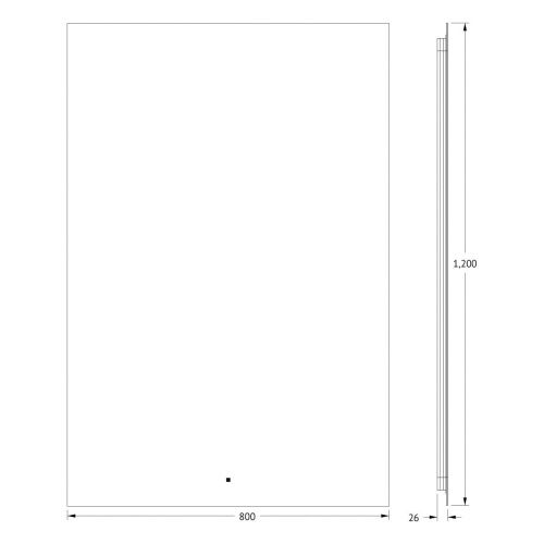 Зеркало с подсветкой Defesto GLOW DF 2510R 80х120 подвесное - фото 2