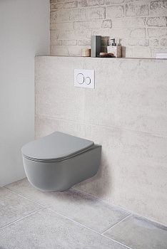 Унитаз подвесной Vincea Evo VT1-34SMG серый с сиденьем микролифт безободковый душевой смыв