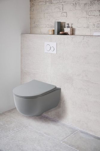 Унитаз подвесной Vincea Evo VT1-34SMG серый с сиденьем микролифт безободковый душевой смыв