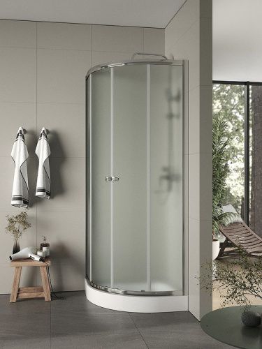 Душевой уголок Agger A01-080MCR 80х80 стекло матовое профиль хром с поддоном - фото 3