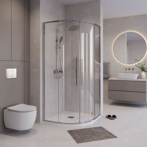 Душевой уголок Niagara Nova NG-6626-34 90х90 стекло прозрачное профиль хром без поддона - фото 3