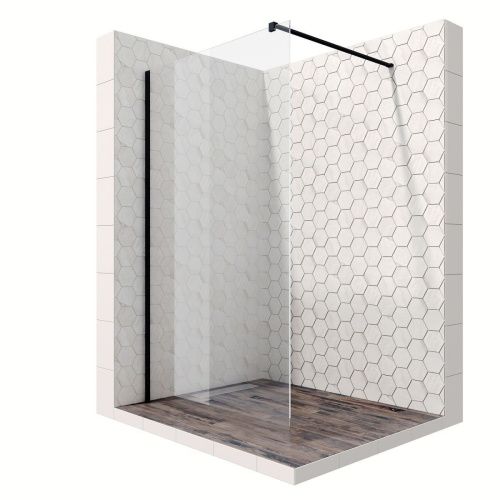 Душевая перегородка Ambassador Walk-in 15031111 110х200 стекло прозрачное профиль черный