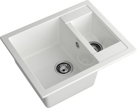 Кухонная мойка Granfest Quadro Q-610K иней 60х50 цвет белый поверхность матовая