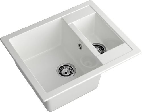 Кухонная мойка Granfest Quadro Q-610K иней 60х50 цвет белый поверхность матовая - фото 2
