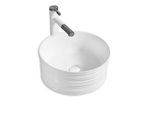 Раковина из сантехнического фаянса CeramaLux W1532 40х40 накладная цвет белый без отверстий под смеситель - фото 5