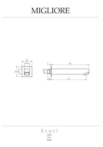 Излив Migliore KVANT 18764 настенный хром - фото 2
