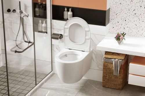 Унитаз подвесной Abber Bequem AC1105P белый с сиденьем микролифт импульсный смыв - фото 4