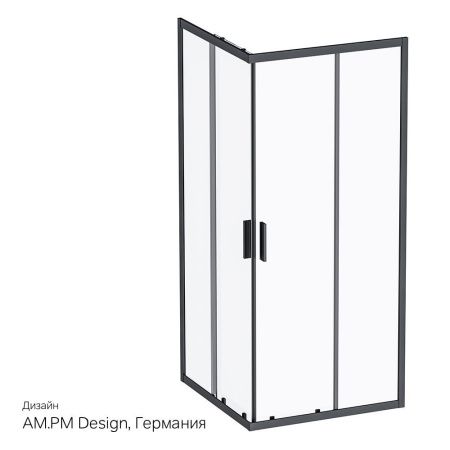 Душевой уголок Am.Pm Gem S W93G-403-090BT 90х90 стекло прозрачное профиль черный без поддона
