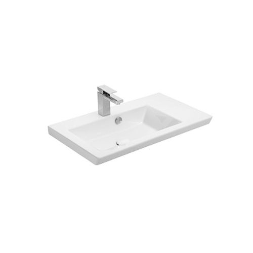 Раковина керамическая Dreja Isik 4070-KL 70х40 подвесная цвет белый 1 отверстие под смеситель - фото 2