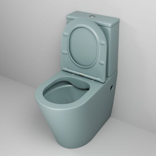 Унитаз напольный с бачком Grossman Color GR-4480MNMS мятный с сиденьем безободковый каскадный смыв - фото 4