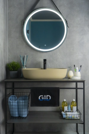 Раковина керамическая Gid Lago 53343 60х40 накладная цвет коричневый 1 отверстие под смеситель