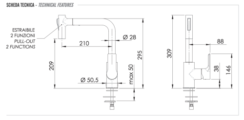 Смеситель для кухни Remer Energy EY81M на мойку хром - фото 5