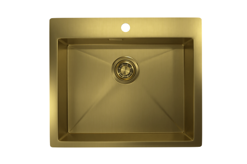 Кухонная мойка Granula 5951, ЗОЛОТО САТИН 60х50 цвет золото поверхность матовая - фото 2