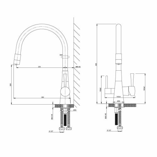Смеситель для кухни LeMark Comfort LM3075BN-Black на мойку хром - фото 2