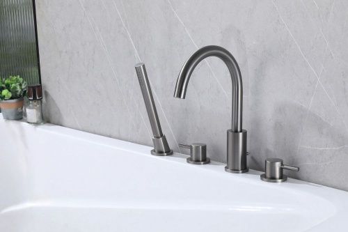 Смеситель Abber Wasser Kreis AF8113NG на борт ванны никель - фото 2