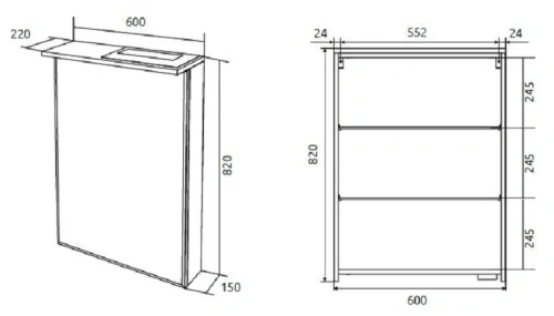 Зеркало-шкаф 1MarKa Соната Ц0000007617 60х80 подвесной цвет белый - фото 2