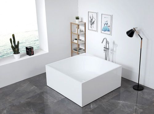 Ванна акриловая Abber AB9337 140х140 отдельностоящая квадратная с каркасом - фото 2