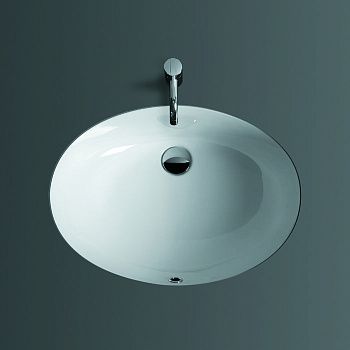 Раковина из сантехнического фаянса Simas Top E Lavabi D'Arredo S53 bi 60х40 встраиваемая цвет белый 1 отверстие под смеситель