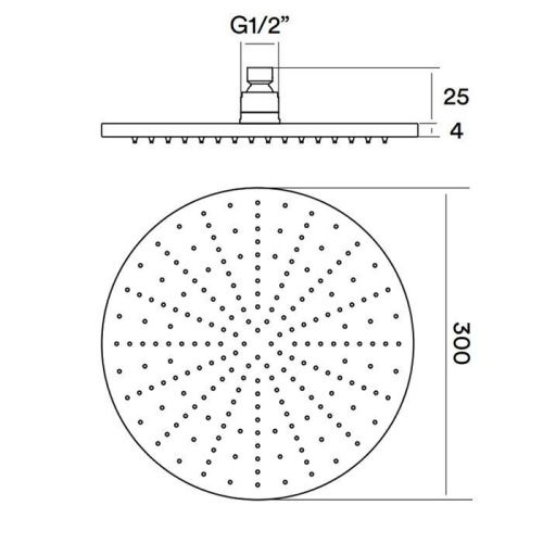 Верхний душ QuadroDesign SF048AS нержавеющая сталь - фото 2