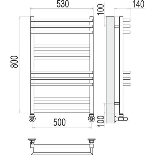 Полотенцесушитель водяной Terminus 4630080268401 55х80 хром - фото 3