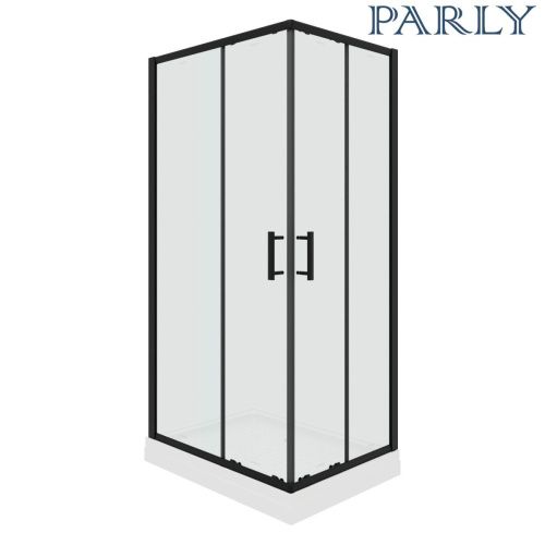 Душевой уголок Parly ZQ121B 120х80 стекло прозрачное профиль черный с поддоном - фото 2