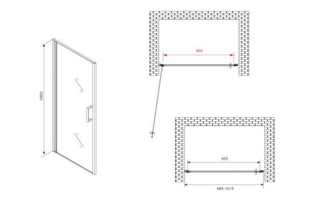 Душевая дверь Abber Sonnenstrand AG04100M 100х195 стекло матовое профиль хром