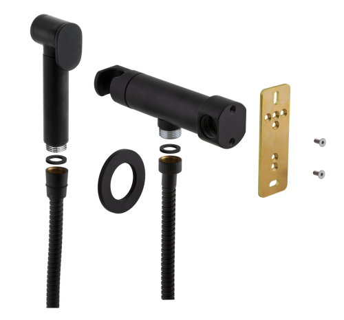 Гигиенический душ со смесителем Remer N64WNO черный - фото 2