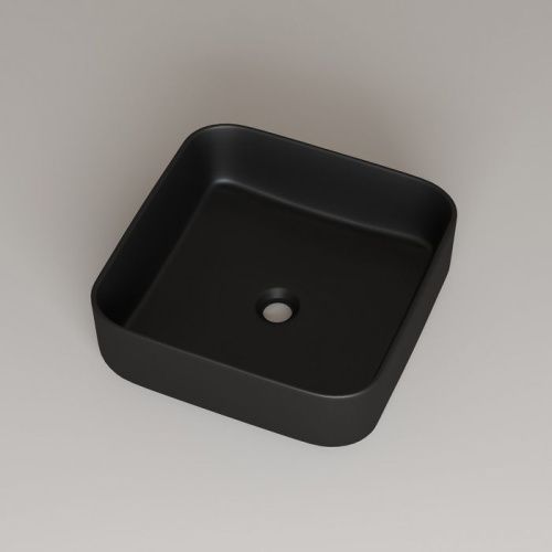 Раковина керамическая Iddis Bridge BRIBM04i27 40х40 накладная цвет черный без отверстий под смеситель - фото 4