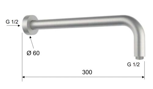 Кронштейн для верхнего душа Remer X Style Inox SS343L30 нержавеющая сталь - фото 2