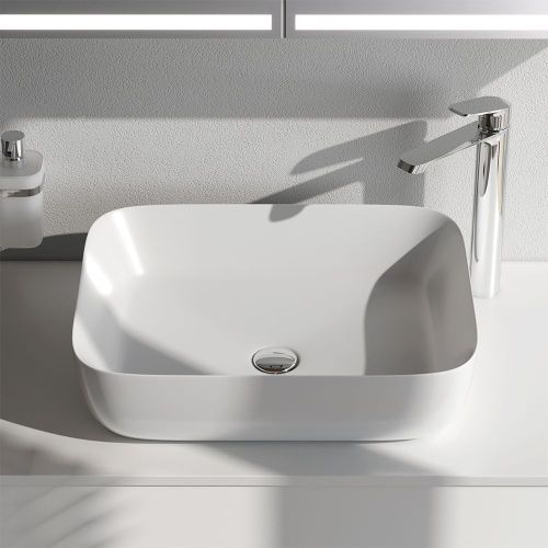 Раковина из сантехнического фарфора Am.Pm Func M8FWCC10510WG 50х40 накладная цвет белый без отверстий под смеситель - фото 3