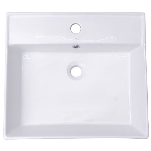 Раковина из сантехнического фарфора Melana 78182-805 50х50 накладная цвет белый 1 отверстие под смеситель - фото 5